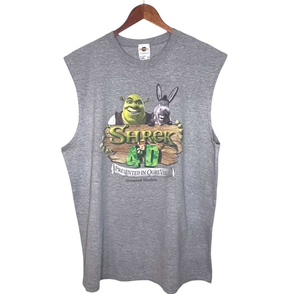 Universal Studios Orlando Shrek 4-D Presented in Ogre Vision Grey Muscle T Shirt